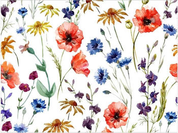 Tischsetmacher Platzset abwaschbar - Wiesenblumen - 4 Stück aus erstklassigem Vinyl (Kunststoff) 40 x 30 cm, (4-St)