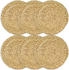 HMF Tischset rund geflochten aus Wasserhyazinthe, Platzset abwaschbar | 6er Set | 30 cm