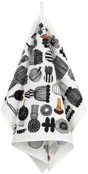 Marimekko Puutarhurin parhaat Küchenhandtuch 47x70 cm White-black-orange