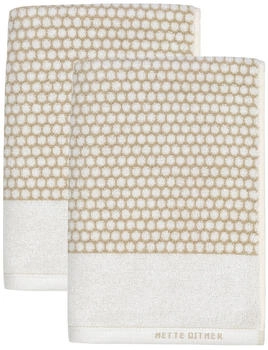 Mette Ditmer Grid Gästehandtuch 38 x 60 cm 2er-Pack Sand-Off-White