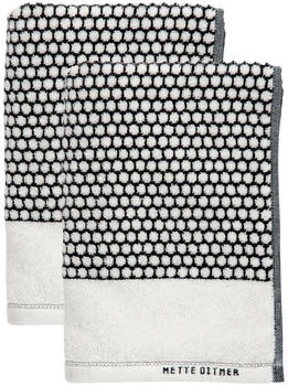 Mette Ditmer Grid Gästehandtuch 38 x 60 cm 2er-Pack Schwarz-off white