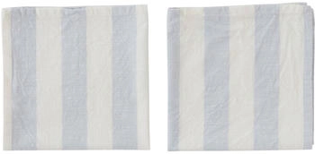 OYOY Striped Serviette 45 x 45cm 2er Pack Ice Blue