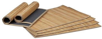 Relaxdays Tischset 6 teilig, Platzdeckchen, Bambus 30 x 45 cm, 6er Platzset natur 10020505_126