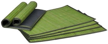 Relaxdays Tischset 6 teilig, Platzdeckchen, Bambus, 30 x 45 cm, 6er Pet, abwischbar, gr&uuml;n 10020505_53