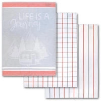 Dyckhoff Geschirrtuch 3er Set 'Wichtel/ Frohe Weihnachten' 50 x 70 cm Rot