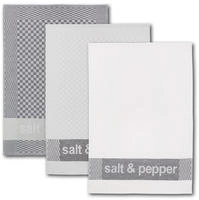 Dyckhoff Geschirrtuch "Salt & Pepper, Ma&szlig;e je Tuch ca. 50x70 cm" mit drei