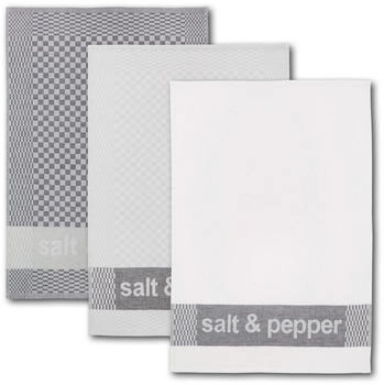 Dyckhoff 3er Set Geschirrt&uuml;cher Salt&Pepper anthrazit Silber wei&szlig;