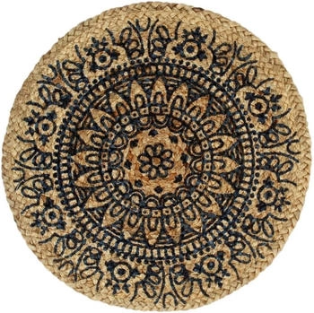 vidaXL Tischsets 6 Stk. Dunkelblau 38 cm Rund Jute