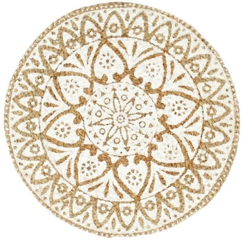 vidaXL 6X Tischset Platzmatte Weiß 38cm Rund Jute