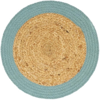 vidaXL Tischsets 6 Stk. Natur und Grün 38 cm Jute und Baumwolle