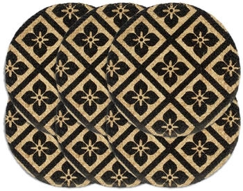 vidaXL Tischsets 6 Stk. Schwarz 38 cm Rund Jute