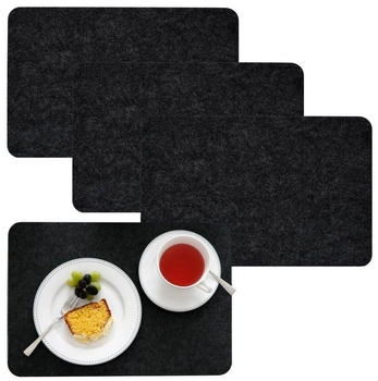 Dune Design DuneDesign 4 Extra-Dicke Filz Tischsets 43x30x0,5cm Edle Filzunterlage Anthrazit