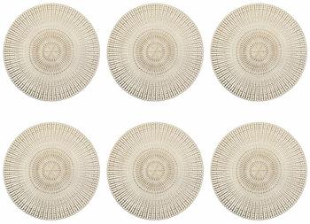 Zeller SCHÖNER LEBEN. PRAKTISCH WOHNEN. Platzset 'Cut Out', 6er Set, PVC, rund, Gold ca. Ø 41 cm, 27003