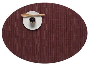 Chilewich 4er Spar-Set Bamboo Oval Platzset - Cranberry - 4 Stück à 36x49 cm