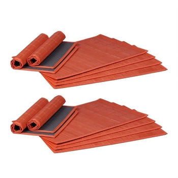 Relaxdays Tischset Platzdeckchen Rutschfeste Tischmatte feuchtigkeitsresistent rot
