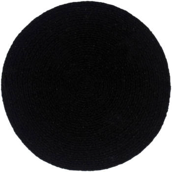 vidaXL Tischsets 6 Stk. Uni Schwarz 38 cm Rund Baumwolle