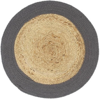 vidaXL Tischsets 6 Stk. Natur und Anthrazit 38 cm Jute und Baumwolle