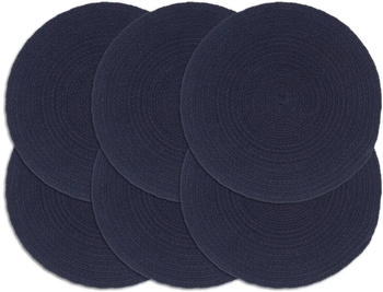 vidaXL Tischsets 6 Stk. Marineblau 38 cm Rund Baumwolle