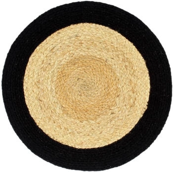 vidaXL Tischsets 6 Stk. Natur und Schwarz 38 cm Jute und Baumwolle