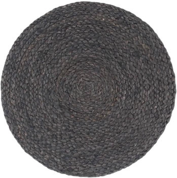 vidaXL 6x Tischset Platzmatte Uni Dunkelgrau 38cm Rund Jute