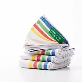 Benetton Rainbow Platzmatten-Set 4-teilig 30x45cm 100% Baumwolle Multicolor (BE311)