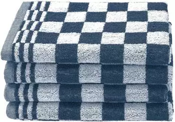ZOLLNER Geschirrt&uuml;cher Baumwolle blau-kariert 50x50cm 4er-Set (00000453-400)