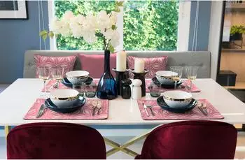 A-dam Retro Floret Platzset 100% Baumwolle, pink, 40x40cm (11846958-1)