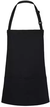 Karlowsky Fashion Kurze Latzschürze Basic mit Schnalle und Tasche, schwarz (BLS6)