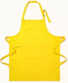 Homescapes Kochsch&uuml;rze mit Tasche, 100% Baumwolle, gelb