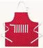 Homescapes Schürze Polka Dots mit Tasche, Baumwolle, Unisex, Rot/Weiß (KT1528A)