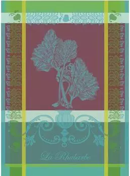 Garnier-Thiebaut Geschirrtuch "La Rhubarbe" türkis, 56x77cm, 100% Baumwolle (49935)