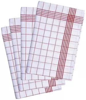Karlowsky Fashion Geschirrtuch 50x70cm, 100% Baumwolle, rot/weiß, 10er-Pack (GT 16)
