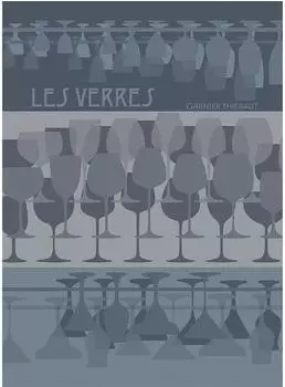 Garnier-Thiebaut Geschirrtuch "Les Verres à Pied" denim, Baumwolle, 50x70cm (50153)