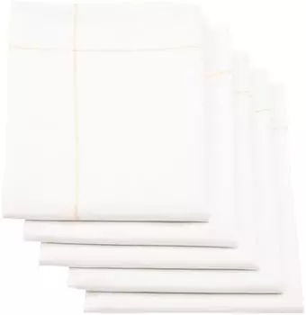 ZOLLNER Geschirrtücher 5er-Set Halbleinen 45x65cm weiß-gelb (00000301-045065-5ER)