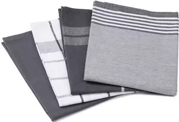 Gözze Geschirrtuch-Set 4-tlg. Jacquard 100% Baumwolle anthrazit 50x70cm (60057-91-5070)