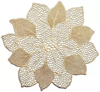 Zeller Tischset Flower PVC gold 47x49cm (26917)