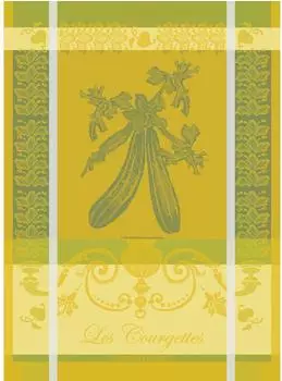 Garnier-Thiebaut Geschirrtuch „Les Courgettes" Jonquille, 56x77cm, 100% Baumwolle (49163)