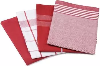 Gözze Geschirrtuch-Set 4-tlg., Jacquard, 100% Baumwolle, rot, 50x70cm (60057-37-5070)