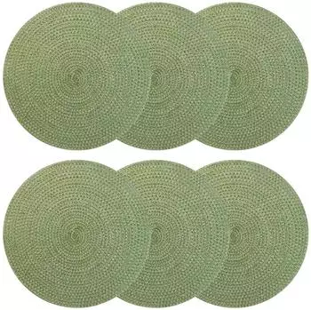 vidaXL Jute-Untersetzer 6er-Set olivgrün Ø30cm, 100% Tossa-Jute