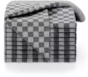 Blumtal Geschirrtücher 100% Baumwolle, 50x70cm, schwarz-weiß Karo, 10er-Set (EB0073)