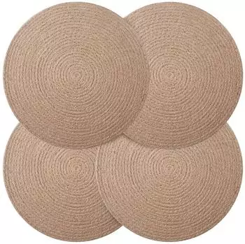 vidaXL Jute-Untersetzer 4 Stk. natur &Oslash;30cm, 100% Tossa-Jute