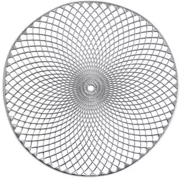 Zeller Mandala Platzset rund, Kunststoff, silber, &Oslash;38cm (26914)