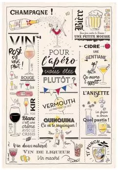 Winkler Geschirrtuch "Verres et Apéros" bedruckt 48x72cm (6982010000)