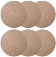 vidaXL Jute-Untersetzer 6 stk. Natur 100% Tossa-Jute