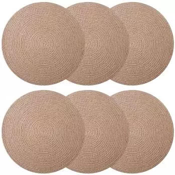 vidaXL Jute-Untersetzer 6 St&uuml;ck, &Oslash; 30cm, 100% Tossa-Jute, natur