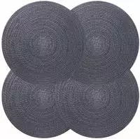 vidaXL Jute-Untersetzer 4 stk. Dunkelgrau 100% Tossa-Jute