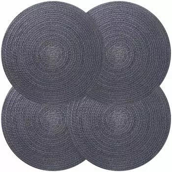 vidaXL Jute-Untersetzer 4 Stk. dunkelgrau, 100% Tossa-Jute (42012308)