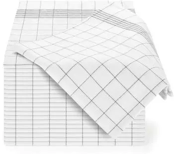Blumtal Geschirrtücher 100% Baumwolle, grau kariert, 50x70cm, 20er-Set (EB0075)