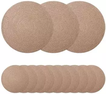 vidaXL Jute-Untersetzer 50 St&uuml;ck, &Oslash; 30cm, 100% Tossa-Jute, natur (42012304)