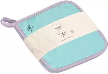 Vossen Oven Chic Topflappen 2er-Set, blau, 100% Baumwolle, Silikonbeschichtung 20x20cm